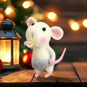 Cute Needle Felted Mouse(DIY Kits),Christmas Wool Felt Mouse Ornament, Cute Felt Mice Figurine for Halloween Christmas Decor,Needle Felted Christmas Mouse Doll Decorations